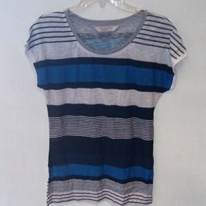 New Label Size S Navy and White Striped Tee (SKU A-9)